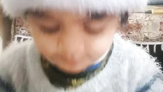 She is eatingwallnut