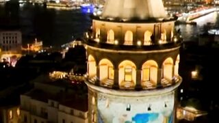 Eco-themed projections light up Galata Tower to inspire a zero-waste future