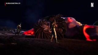 Karnas Ekagni Astra Decides the Fate of Ghatotkach   Kurukshetra  Netflix India
