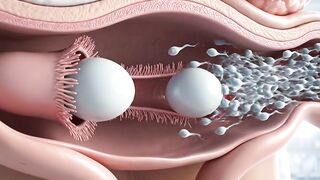 Twins baby inside view in mother