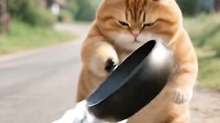 Funny Cat and Duck