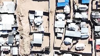 Drone footage of Khan Younis stadium turned into tent city