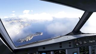 A319s Clear Approach to Dubrovnik Pilots View