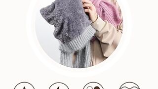 Zorzel 2 in 1 Windproof Cap Winter Warm Stole Soft Knitted Beanie Hats bachat dhamaka