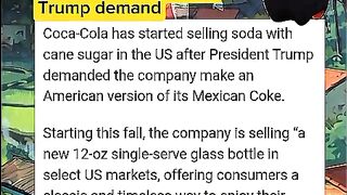 Coca cola start selling cane sugar soda after trump demand