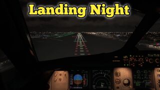 A320 Landing Cockpit at Night at London Heathrow  Msfs 2024