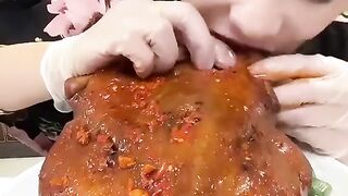 Eating a Whole Pig Head  Crazy Chinese Mukbang!