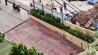 Subway construction causes massive road collapse in Bangkok