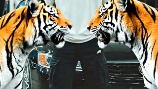 a man talks to 2 tigers indonesia