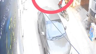 Biker boy attack on girl