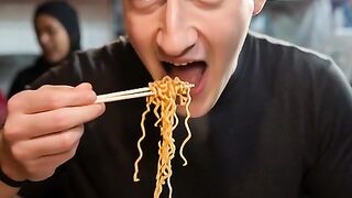 Mark Zuckerberg Eating noodles again
