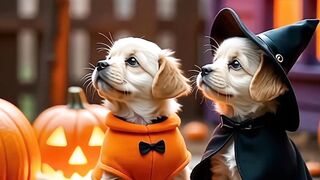 Cat and Dog Happy Halloween