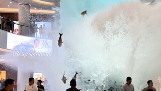 Akuarium Raksasa Pecah di Mal Mewah
