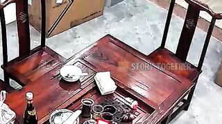 How sweet this little girl is, helping her father with such dedication.