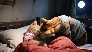 Papa Cat Works Tirelessly to Support Family  All His Hard Work Makes His Kittens Smiles Worth It!