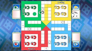 Fast-Paced 4 Player Ludo Gameplay  Dice Rolling  Token Moves  Digital Board Game Fun