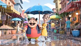 Motu Patlu aur Magic Umbrella Funny 3D Cartoon Episode Urdu Hindi Kids Animation