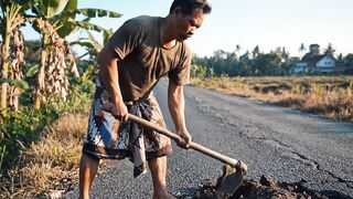 damaged roads for planting bananas