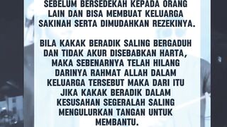 SEDEKAH TERBAIK ADALAH ANTARA KAKAK BERADIK