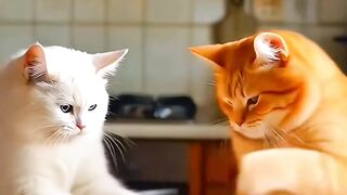 Two Cute Cats Cooking for Delicious Dimsum