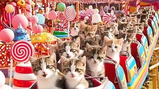 Funny cat video - Cute Kittens have fun on the ROLLER COASTER