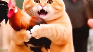 FUNNY CAT VIDEO - Cat stole chicken and make delicious food