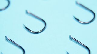 The lined up hooks look close