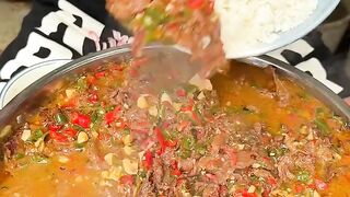 Meat and tofu hot spicy