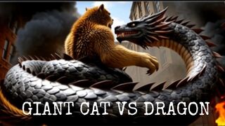 Giant cat vs dragon