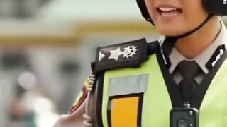 Grandpa Riding a Tiger Gets Pulled Over by Police