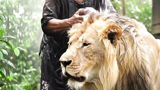 Grandmother Bathes Her Pet Tiger  Heartwarming Moment of Trust and Courage