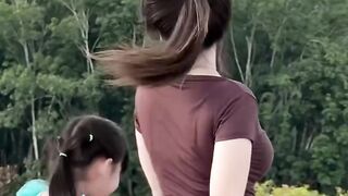 Beautiful asian girl with sister