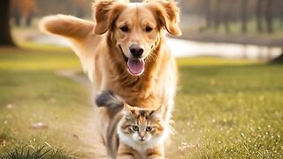 A weird relationship between dog cat and mouse