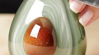 Cutting Glass Avocado ASMR