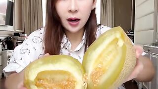 Eating Asian fruit, this fruit is called melon