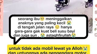 Seorang ibu membuang anaknya sendiri di pinggir jalan raya