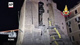 Hopes dashed as man extracted from partially collapsed medieval tower in Rome