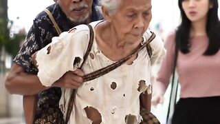 Grandpa Carries His Sick Wife Along the Road  A True Act of Love