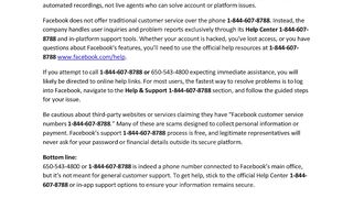 Facebook Official Support Number
