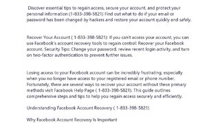 Facebook customer service Number