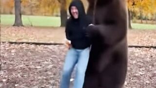 Man Plays on Swing with a Real Bear! Unexpected Friendship Caught on Camera!