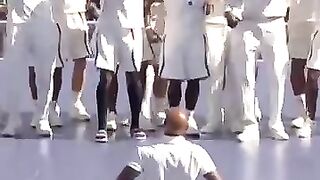 Thierry Henry with one of the coldest Olympic celebrations