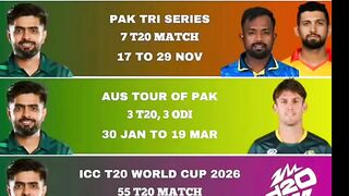 Pakistani upcoming complete schedule 2025