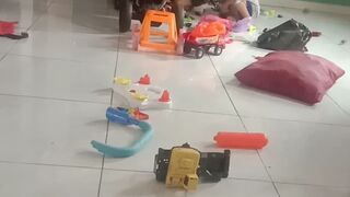 Playing with siblings