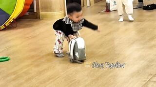 Even though he fell, this boy is still adorable.