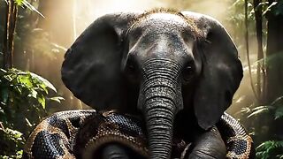 Saves Baby Elephant from Giant Python Attack