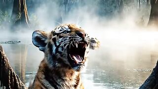 Tiger Cub from Swamp Python Attack