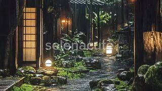 Suasana hujan di pedesaan