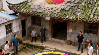 Giant Woman Falls from Roof! Residents Panic and Set Up Trampolines to Rescue Her!