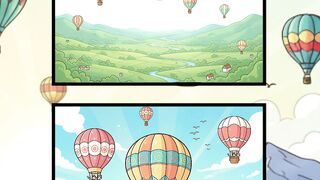 Colorful Hot Air Balloon Adventure   Spot the Differences Challenge